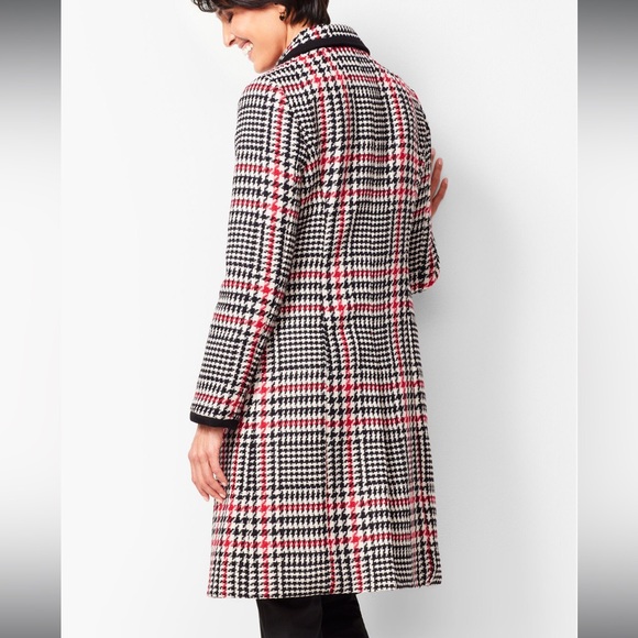 Talbots Herringbone Contrast Trim Coat, Size 18 - Picture 2 of 9